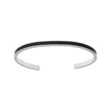 Bracelet acier rigide 4mm ouvert résine noire