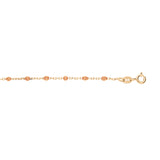 Bracelet argent et dorure jaune perles résine orange transparent