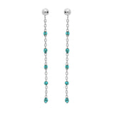 Boucles d'oreilles tige argent rhodié perles résine bleu transparent - Olyci Bijoux