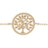 Bracelet plaqué or arbre de vie 17mm contour perlé