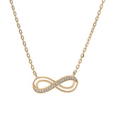 Collier plaqué or infini oxydes blancs sertis