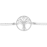 Bracelet argent rhodié  arbre de vie filigrane et oxydes blancs sertis