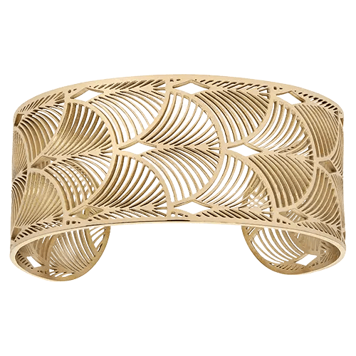 Bracelet acier manchette "plume de paon" - Olyci Bijoux