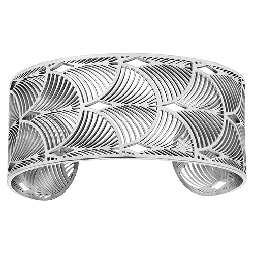 Bracelet acier manchette "plume de paon" - Olyci Bijoux