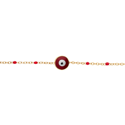 Bracelet acier et résine colorée avec oeil de la chance - Olyci Bijoux