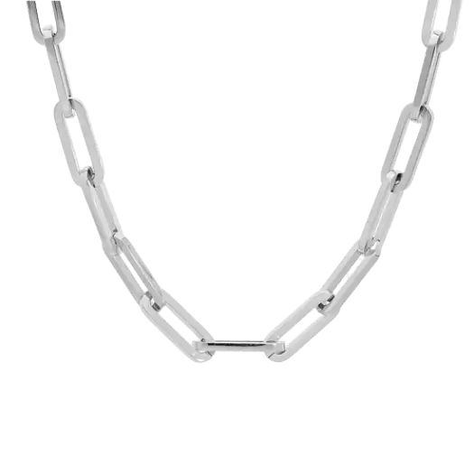 Collier acier mailles rectangulaires - Olyci Bijoux