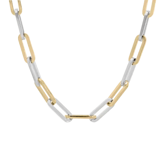 Collier acier mailles rectangulaires - Olyci Bijoux