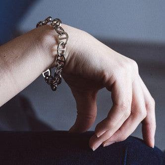 Bracelet acier mailles Marine - Olyci Bijoux