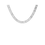 Collier acier façon rivière oxydes blancs rectangulaires sertis - Olyci Bijoux