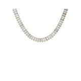 Collier acier façon rivière oxydes blancs rectangulaires sertis - Olyci Bijoux