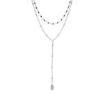 Collier acier double rangs, un ras du cou orné de résines et un plongeant avec oxyde blanc sertis - Olyci Bijoux